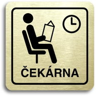 Accept Pictogram "waiting room II" (80 × 80 mm) (gold plate - black print) - Sign