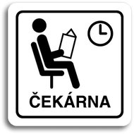 Accept Pictogram "waiting room II" (80 × 80 mm) (white plate - black print) - Sign