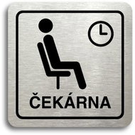 Accept Pictogram "waiting room III" (80 × 80 mm) (silver plate - black print) - Sign