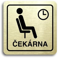 Accept Pictogram "waiting room III" (80 × 80 mm) (gold plate - black print) - Sign