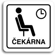 Accept Pictogram "waiting room III" (80 × 80 mm) (white plate - black print) - Sign