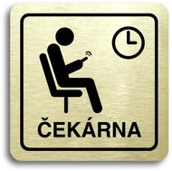 Accept Pictogram "waiting room IV" (80 × 80 mm) (gold plate - black print) - Sign