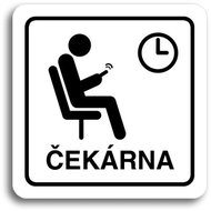 Accept Pictogram "waiting room IV" (80 × 80 mm) (white plate - black print) - Sign