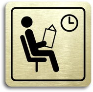 Accept Pictogram "waiting room V" (80 × 80 mm) (gold plate - black print) - Sign