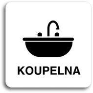 Accept Pictogram Bathroom VI  (80 × 80mm) (White Plate - Black Print without Frame) - Sign