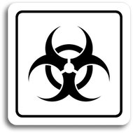 Accept Pictogram Biohazard (80 × 80mm) (White Plate - Black Print) - Sign
