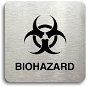 Accept Piktogram „biohazard II“ (80 × 80 mm) (strieborná tabuľka – čierna tlač bez rámčeka) - Ceduľa
