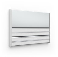 Accept Door Plate ACS Silver with Grey Side Panels (Combination System, 187 × 125mm) (Silver - Sign