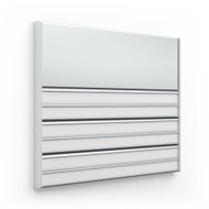 Accept Door Plate ACS Silver with Grey Side Panels (Combination System, 187 × 156mm) (Silver - Sign