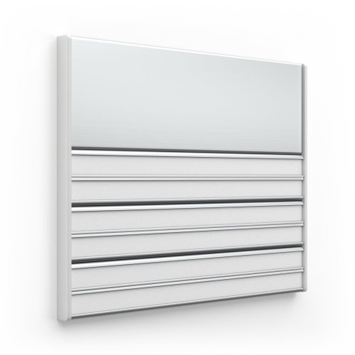 Accept Door Plate ACS Silver with Grey Side Panels (Combination System, 187 × 156mm) (Silver - Sign - Main image