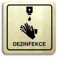 Accept Pictogram "Disinfection" (80 × 80mm) (Gold Plate - Black Print) - Sign