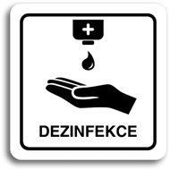 Accept Pictogram "Disinfection" (80 × 80mm) (White Plate - Black Print) - Sign
