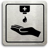 Accept Pictogram Disinfection IX (80 × 80mm) (Silver Plate - Black Print) - Sign