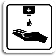Accept Pictogram Disinfection IX (80 × 80mm) (White Plate - Black Print) - Sign