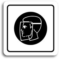 Accept Pictogram Protective Shield (80 × 80mm) (White Plate - Black Print) - Sign