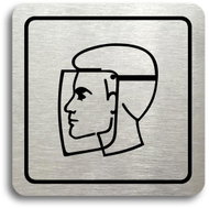Accept Pictogram Protective Shield (80 × 80mm) (Silver Plate - Black Print) - Sign