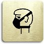 Accept Pictogram Mask II (80 × 80mm) (Gold Plate - Black Print without Frame) - Sign