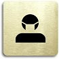 Accept Pictogram Mask III (80 × 80mm) (Gold Plate - Black Print without Frame) - Sign
