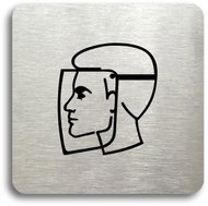 Accept Pictogram Protective Shield II (80 × 80mm) (Silver Plate - Black Print without Frame) - Sign