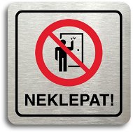 Accept Pictogram Do not Knock! II (80 × 80mm) (Silver Plate - Black Print) - Sign