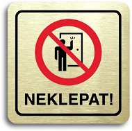 Accept Pictogram Do not Knock! II (80 × 80mm) (Gold Plate - Colour Print) - Sign