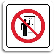 Accept Pictogram Do not Knock! III (80 × 80mm) (White Plate - Colour Print) - Sign