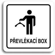 Accept Pictogram Changing Box II (80 × 80mm) (White Plate - Black Print) - Sign