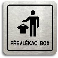 Accept Pictogram Changing Box III (80 × 80mm) (Silver Plate - Black Print) - Sign