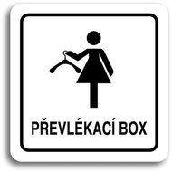 Accept Pictogram Changing Box IV (80 × 80mm) (White Plate - Black Print) - Sign