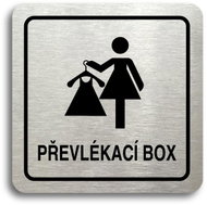 Accept Pictogram Changing Box V (80 × 80mm) (Silver Plate - Black Print) - Sign