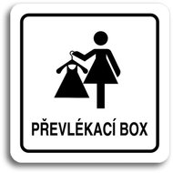 Accept Pictogram Changing Box IV (80 × 80mm) (White Plate - Black Print) - Sign