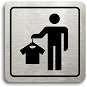 Accept Pictogram Changing Box VIII (80 × 80mm) (Silver Plate - Black Print) - Sign