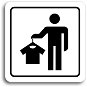 Accept Pictogram Changing Box VIII (80 × 80mm) (White Plate - Black Print) - Sign