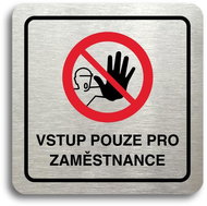 Accept Pictogram Staff Access Only III (80 × 80mm) (Silver Plate - Colour Print) - Sign