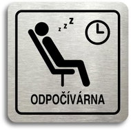 Accept Pictogram Restroom IV (80 × 80mm) (Silver Plate - Black Print) - Sign