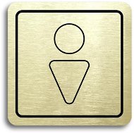 Accept Pictogram Men's Toilet III (80 × 80mm) (Gold Plate - Black Print) - Sign