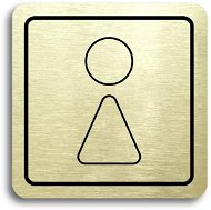 Accept Pictogram Women's Toilet III (80 × 80mm) (Gold Plate - Black Print) - Sign