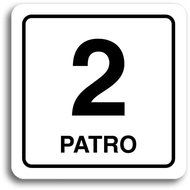Accept Pictogram 2nd Floor (80 × 80mm) (White Plate - Black Print) - Sign