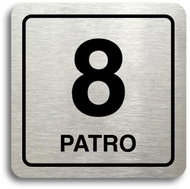 Accept Pictogram 8th Floor (80 × 80mm) (Silver Plate - Black Print) - Sign