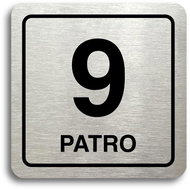 Accept Pictogram 9th Floor (80 × 80mm) (Silver Plate - Black Print) - Sign