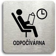 Accept Pictogram  Rest Room II (80 × 80mm) (Silver Plate - Black Print without Frame) - Sign