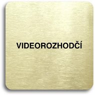 Accept Pictogram Video Referee (80 × 80mm) (Gold Plate - Black Print without Frame) - Sign