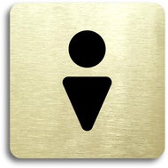 Accept Pictogram Toilet for Men II (80 × 80mm) (Gold Plate - Black Print without Frame) - Sign
