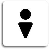 Accept Pictogram Toilet for Men II  (80 × 80mm) (White Plate - Black Print without Frame) - Sign