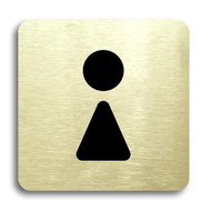 Accept Pictogram Toilet for Women II (80 × 80mm) (Gold Plate - Black Print without Frame) - Sign