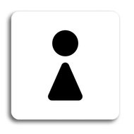Accept Pictogram Toilet for Women II (80 × 80mm) (White Plate - Black Print without Frame) - Sign
