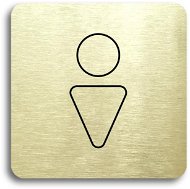 Accept Pictogram Men's Toilet III (80 × 80mm) (Gold Plate - Black Print without Frame) - Sign