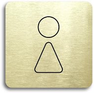 Accept Pictogram Women's Toilet III (80 × 80mm) (Gold Plate - Black Print without Frame) - Sign