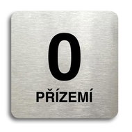 Accept Pictogram Ground Floor (80 × 80mm) (Silver Plate - Black Print without Frame) - Sign