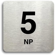 Accept Pictogram "5 NP" (80 × 80mm) (Silver Plate - Black Print without Frame) - Sign